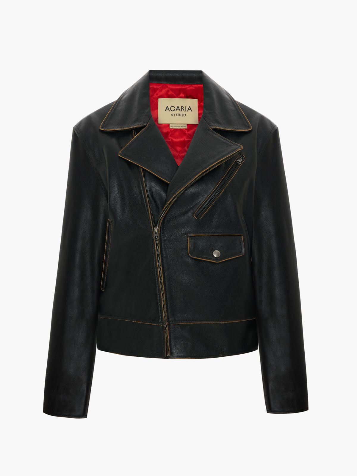 Antique Deri Biker Ceket